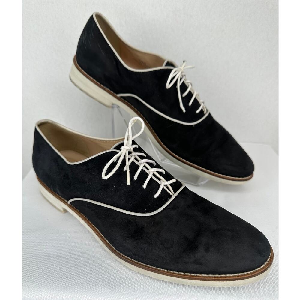 J Crew Piped Mercer Black Suede Loafers B7952 Size 9 1/2 - Picture 3 of 9